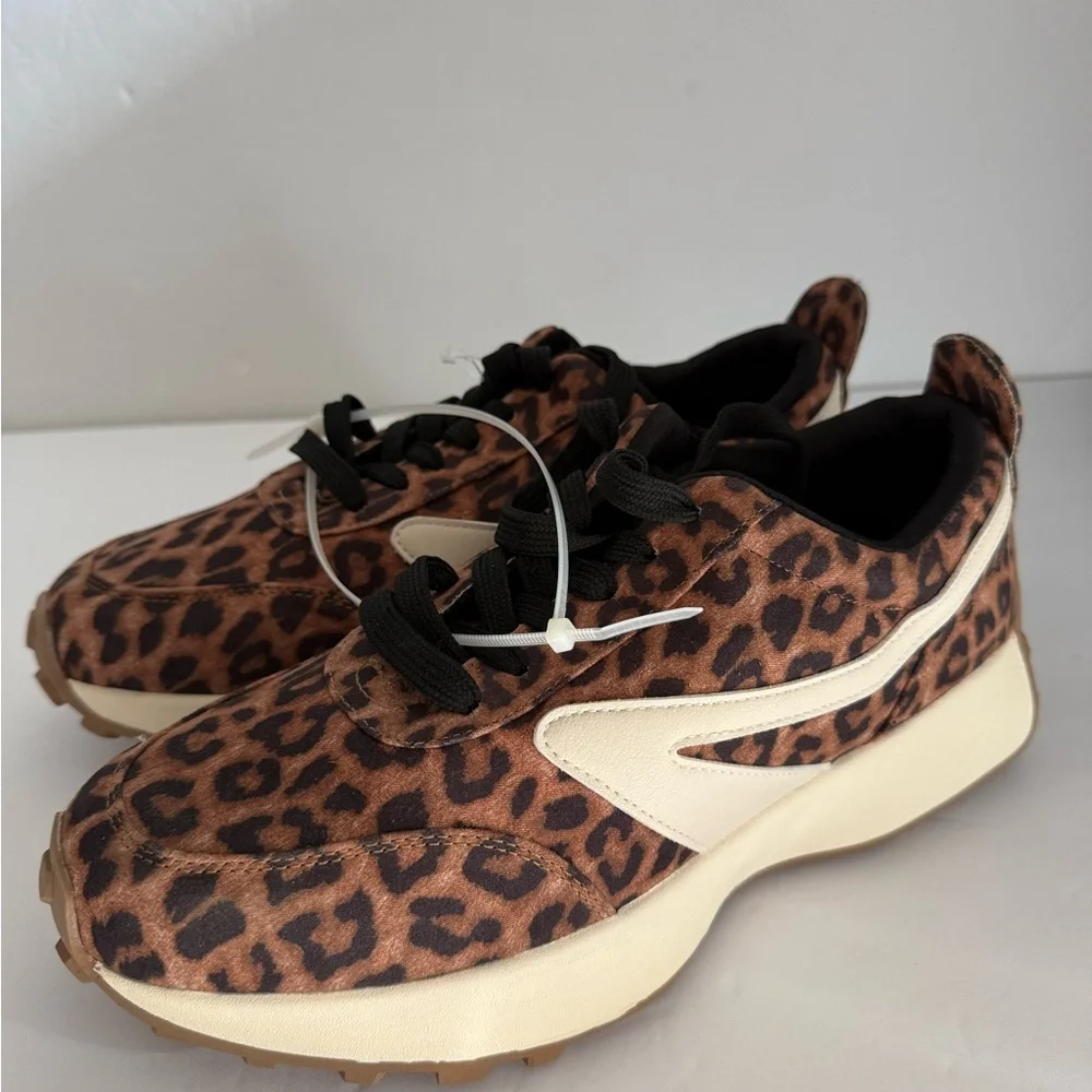 Dolce Vita Leopard Animal Print Platform Sneakers Shoes Women